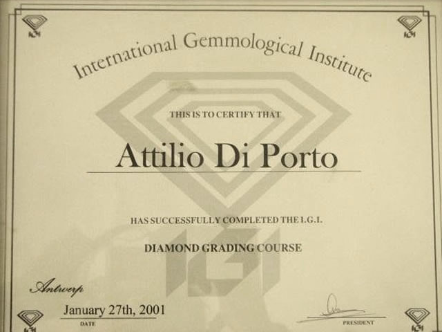 International Gemmological Institute Diamond Grading Certificate